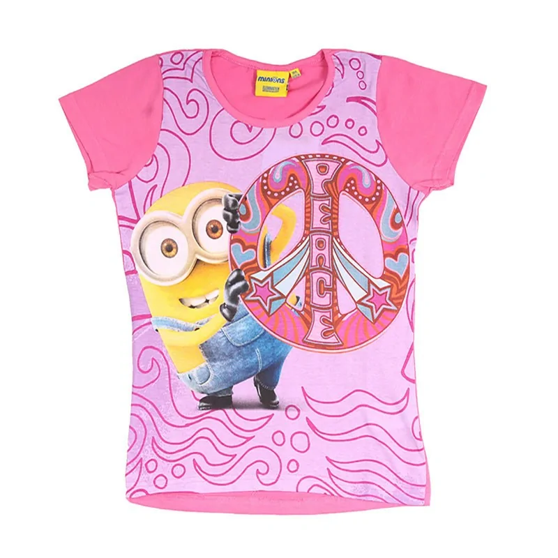 Tee-Shirt Manches Courtes Minions Peace and Love Tee-Shirt Manches Courtes Minions Peace and Love